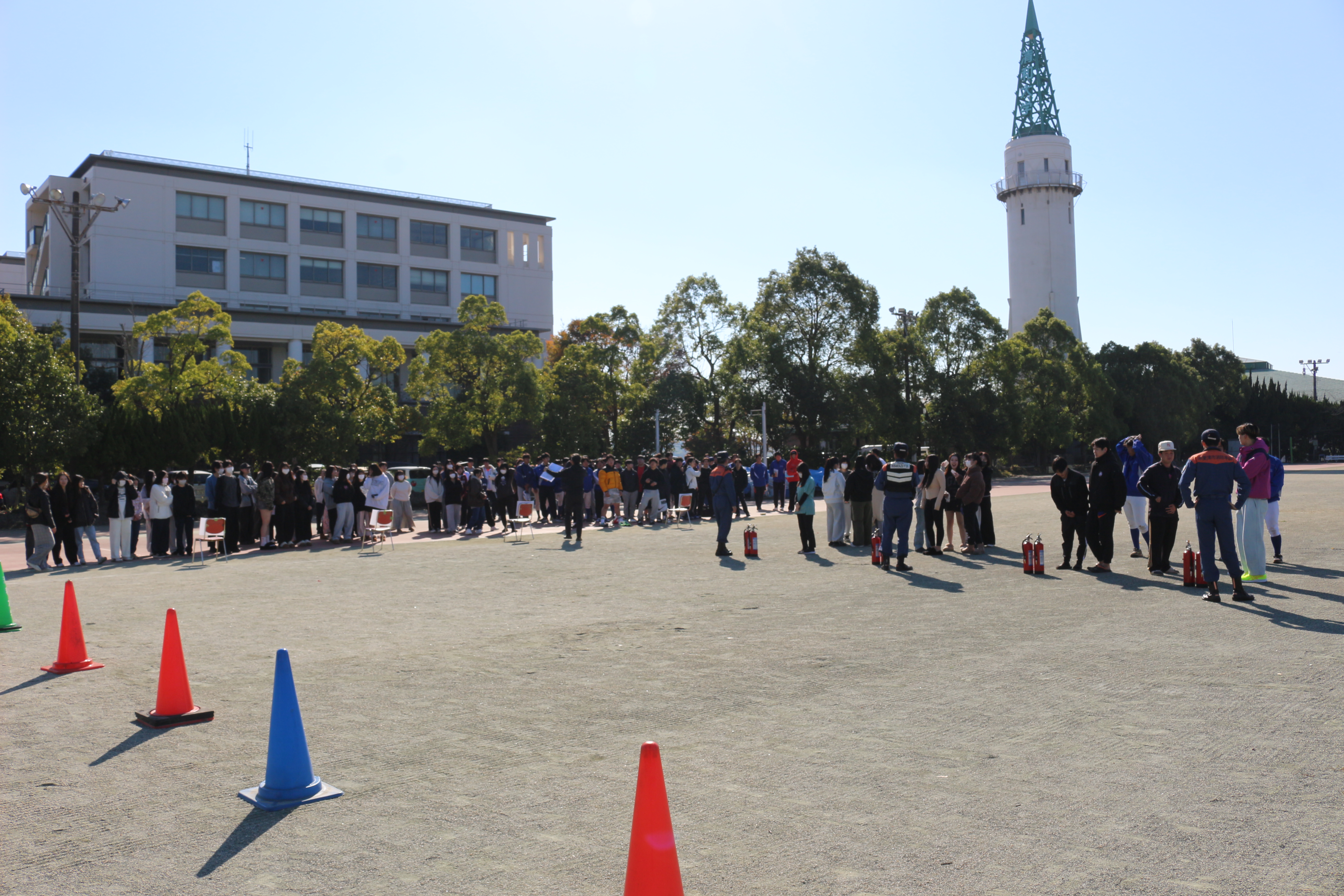 清和大学・清和短大合同で、「自衛消防訓練」を実施しました