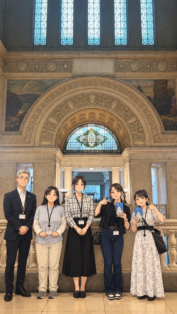 国会議事堂内での集合写真